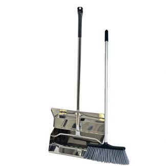 SYR Stainless Steel Lobby Dustpan & Brush