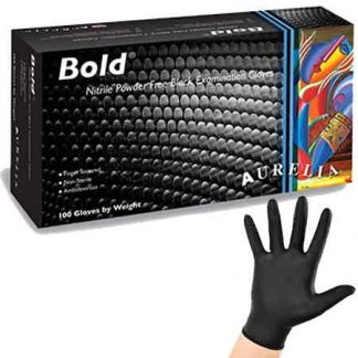 Bold Nitrile Powder Free Black Disposable Gloves