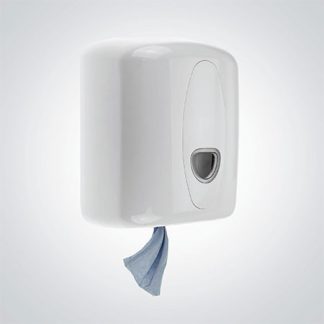 White Plastic Centre Feed Roll Dispenser