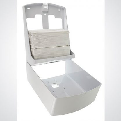 White Plastic Hand Towel Dispenser - C-Fold & Z-Fold - Image 2